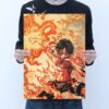 Anime One Piece Ace Vintage Kraft paper poster Bar Cafe Decorative Painting 50 5 35CM - One Piece DE Store