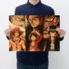 Anime One Piece Three Brothers White Beard Red Hair Dragon Kraft paper vintage poster bar cafe - One Piece DE Store