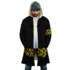 Black Trafalgar Law One Piece AOP Hooded Cloak Coat FRONT Mockup - One Piece DE Store
