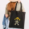 Cute Anime Monkey D Luffy Roronoa Zoro One Piece Women Canvas Shoulder Bag Handbag Tote Eco 18 - One Piece DE Store