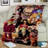 Fashionable Anime One P Piece flannel plush blanket living room bedroom sofa bed portable blanket picnic 1 - One Piece DE Store