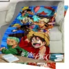 Fashionable Anime One P Piece flannel plush blanket living room bedroom sofa bed portable blanket picnic 14 - One Piece DE Store