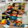 Fashionable Anime One P Piece flannel plush blanket living room bedroom sofa bed portable blanket picnic 26 - One Piece DE Store