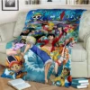 Fashionable Anime One P Piece flannel plush blanket living room bedroom sofa bed portable blanket picnic 4 - One Piece DE Store