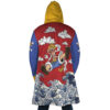 Luffy Gear 5 Sea Wave OP AOP Hooded Cloak Coat BACK Mockup - One Piece DE Store