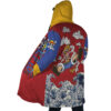 Luffy Gear 5 Sea Wave OP AOP Hooded Cloak Coat SIDE Mockup - One Piece DE Store