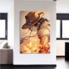 One Piece Ace Burning Flame Orange Portrait 1pc Canvas Print 3 - One Piece DE Store