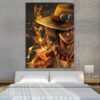 One Piece Blazing Fire Fist Ace Pirate Yellow 1pc Wall Art 1 - One Piece DE Store