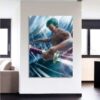 One Piece Charming Roronoa Zoro Santoryu Blue 1pc Wall Art 2 - One Piece DE Store