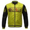 One Piece Heart Pirates Symbol Yellow Black Varsity Jacket Front - One Piece DE Store