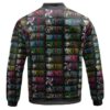 One Piece Straw Hat Pirate Members Logo Pattern Bomber Jacket Back - One Piece DE Store