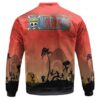 One Piece Straw Hat Pirates Silhouette Red Bomber Jacket Back - One Piece DE Store