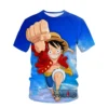 Summer New Animation One Piece Series Printed Boys and Girls Luffy 3D Fashion Fashion Style Casual 2 1 - One Piece DE Store