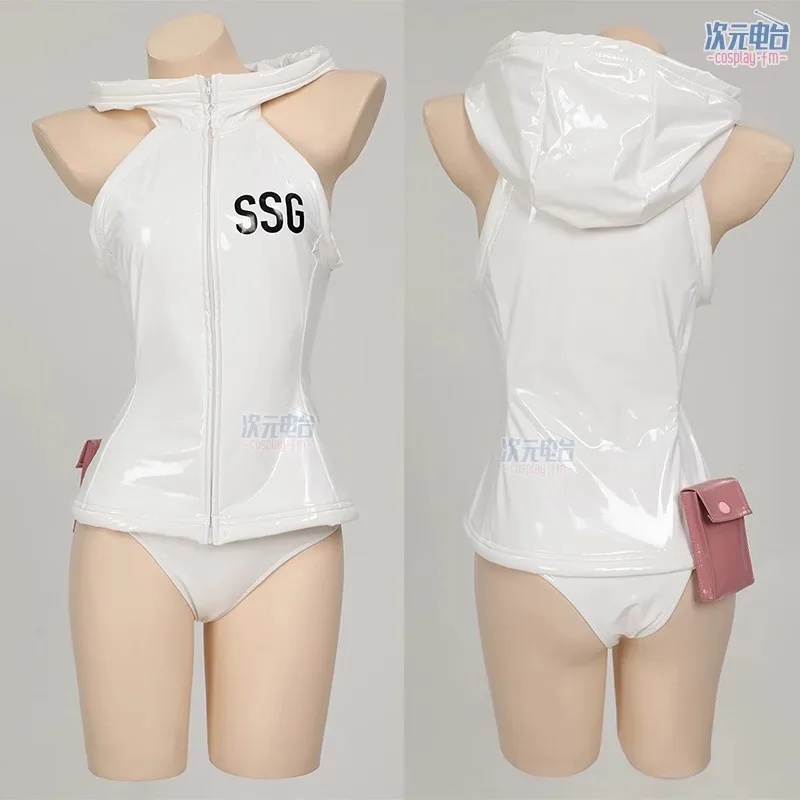 Nami Cosplay Costume Women Sexy White Leather Sleeveless Bodysuit - Image 4