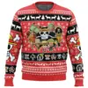 Chibi Straw Hat Pirates One Piece Ugly Christmas Sweater FRONT mockup - One Piece DE Store