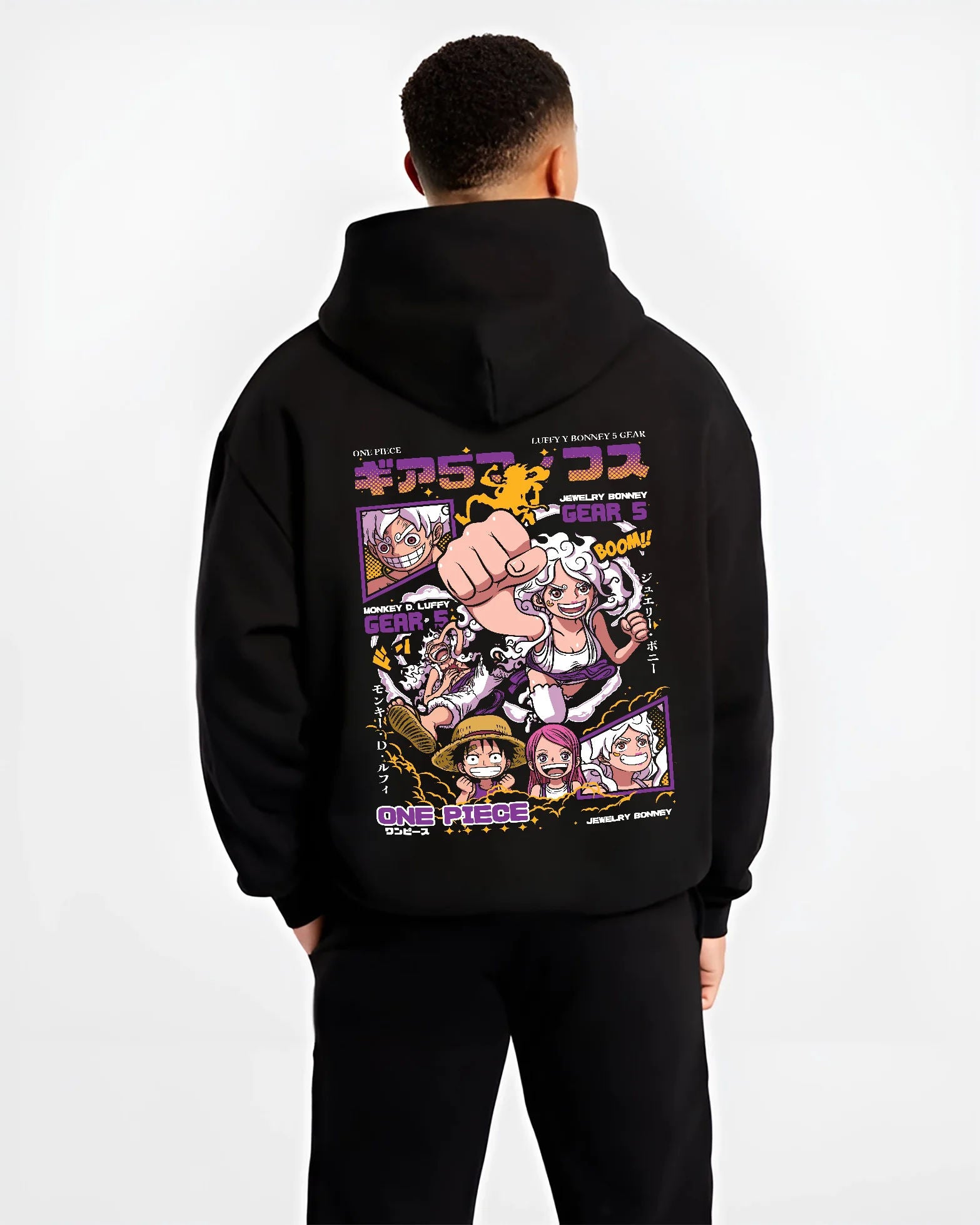 Monkey D Luffy Hoodie One Piece Y Gear 5 & Jewelry Graphic - Image 2