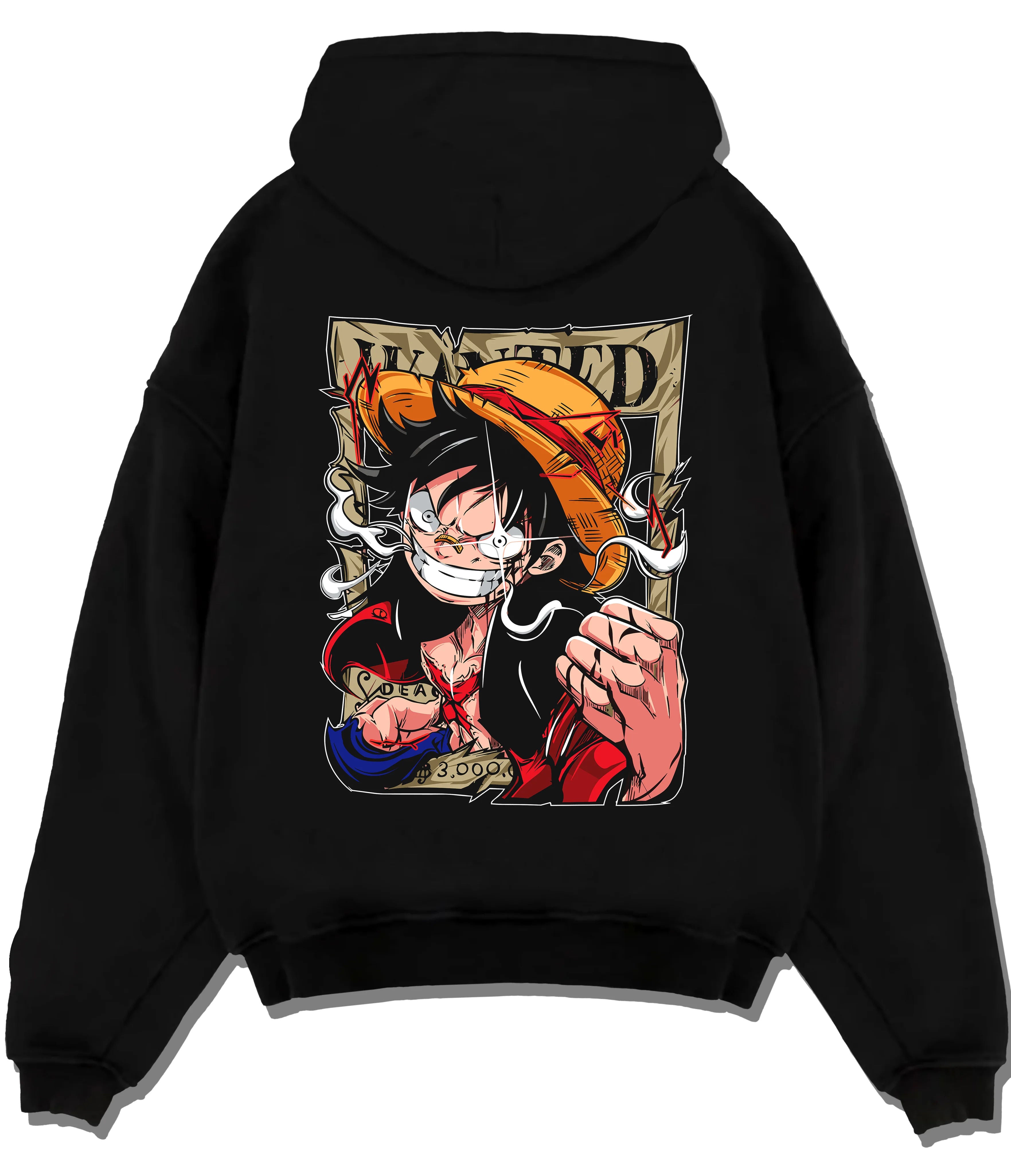 Monkey D. Luffy Hoodie One Piece Wanted Poster Manga Print