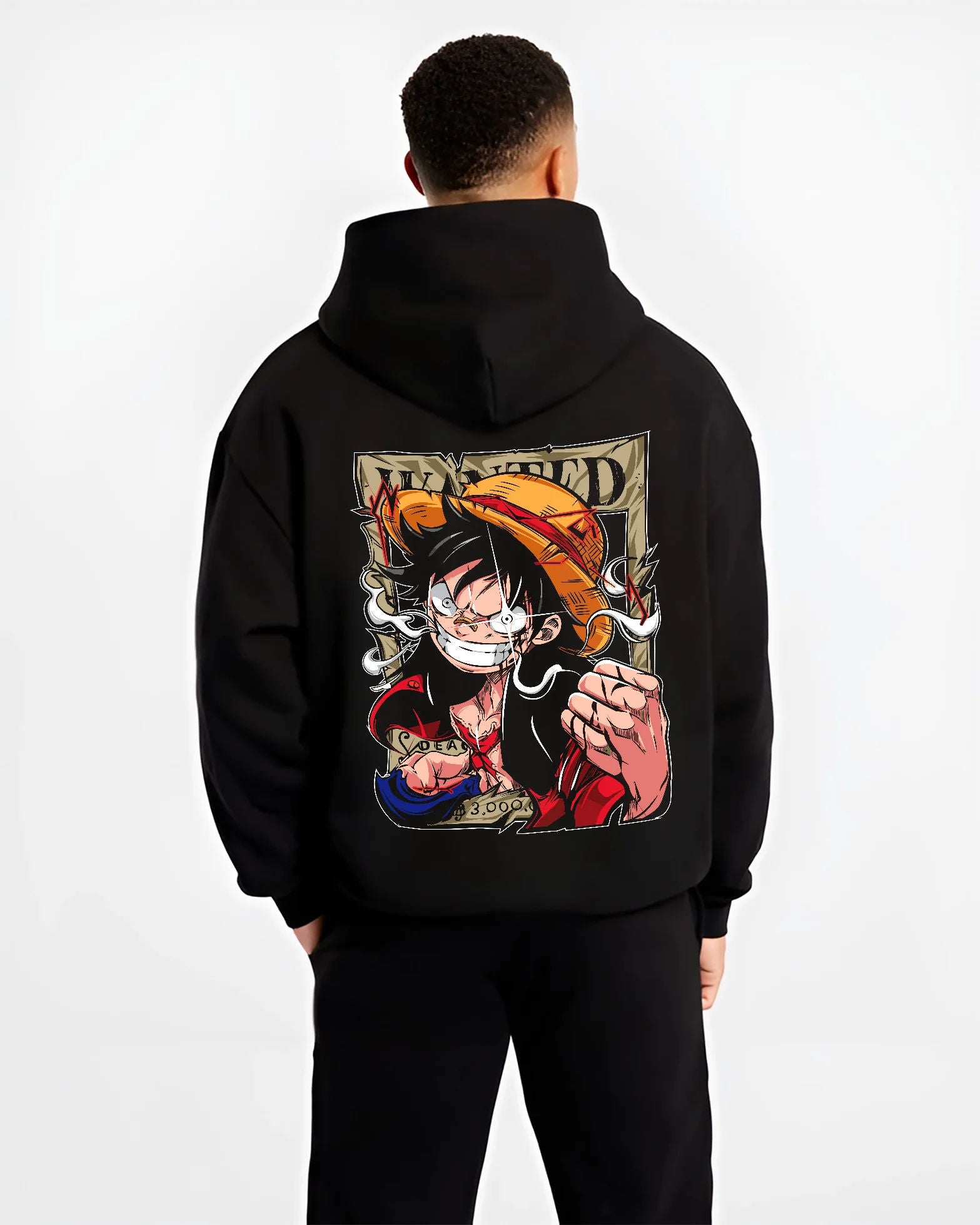 Monkey D. Luffy Hoodie One Piece Wanted Poster Manga Print - Image 2