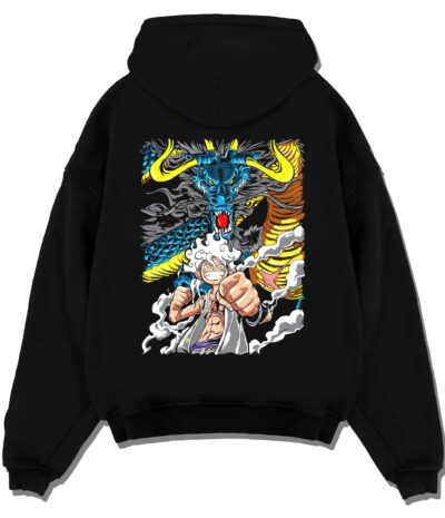 LUFFPOW A.black hoodie flat back design - One Piece DE Store