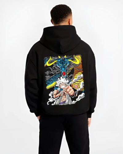 LUFFPOW B.black hoodie male back view - One Piece DE Store
