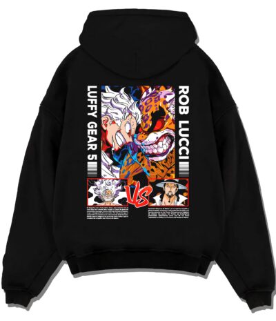 LUFFYG53 A.black hoodie flat back design - One Piece DE Store