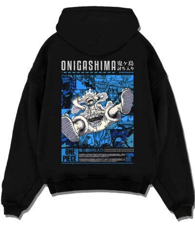 LUFFYG5 A.black hoodie flat back design - One Piece DE Store