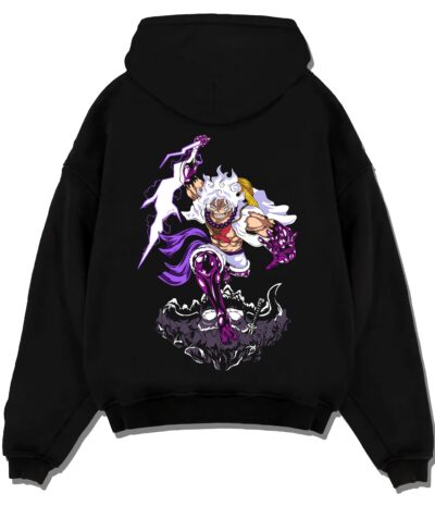 LUFGEAR5 A.black hoodie flat back design - One Piece DE Store