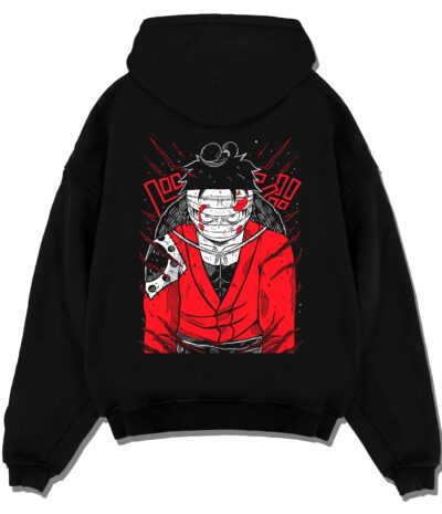 LUFSTRAW A.black hoodie flat back design - One Piece DE Store
