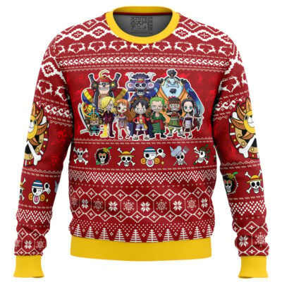 Merry Mugiwara Pirates OP Ugly Christmas Sweater FRONT mockup 1 - One Piece DE Store
