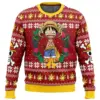 Monkey D Luffy Christmas OP Ugly Christmas Sweater FRONT mockup - One Piece DE Store