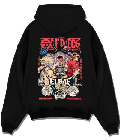 ONEPIECECAST A.black hoodie flat back design - One Piece DE Store