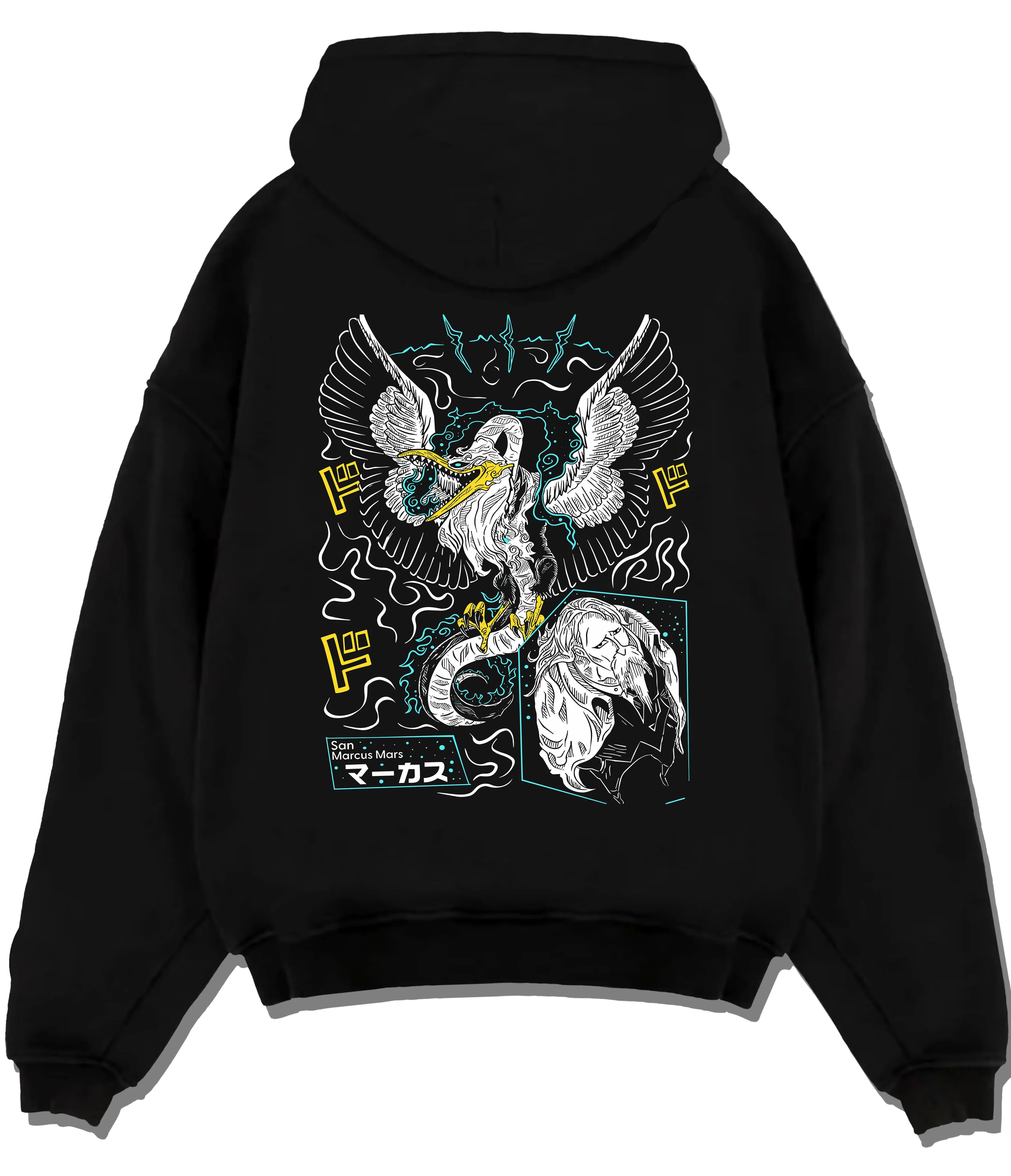 Five Elders and Gorosei Hoodie One Piece Black Back Print
