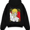 SANJLUF A.black hoodie flat back design - One Piece DE Store