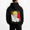 SANJLUF B.black hoodie male back view - One Piece DE Store
