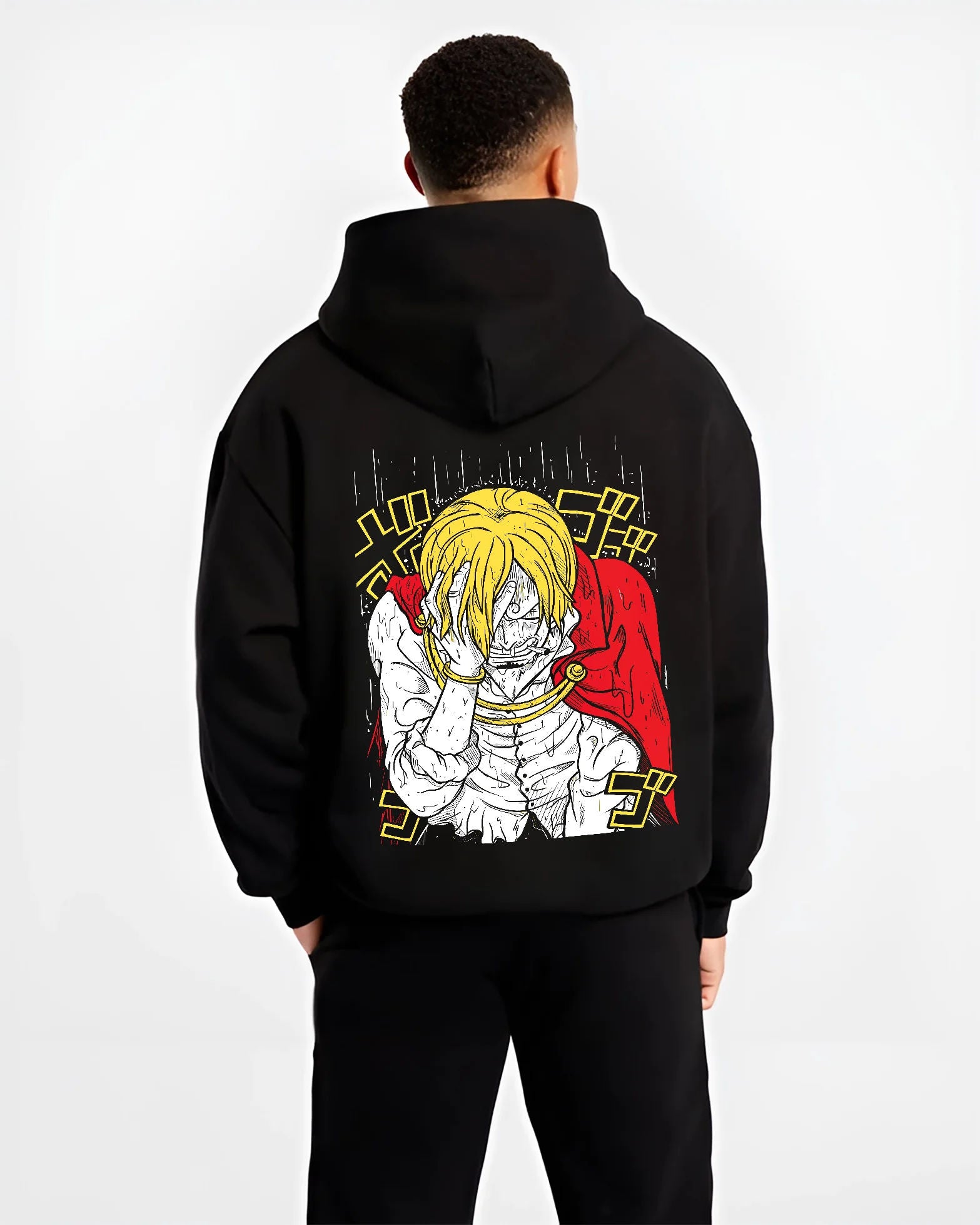 Vinsmoke Sanji Hoodie One Piece Blonde Portrait Back Print - Image 2