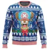 Surpried Tony Tony Chopper One Piece Ugly Christmas Sweater FRONT mockup - One Piece DE Store